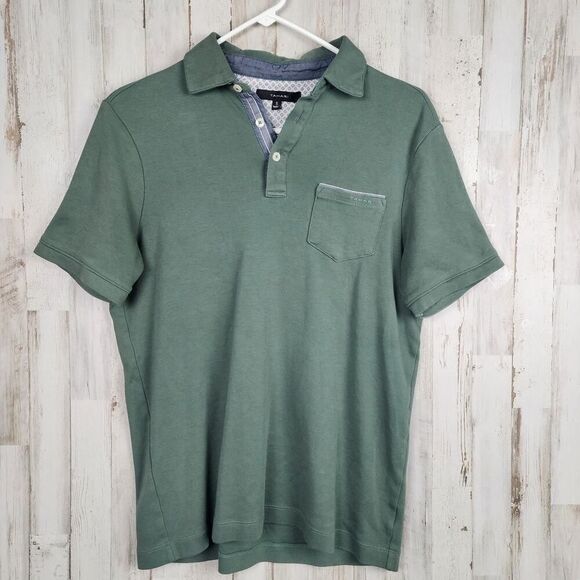 Tahari Men's Interlock Polo Short Sleeve Shirt Green Size Small - Picture 1 of 6